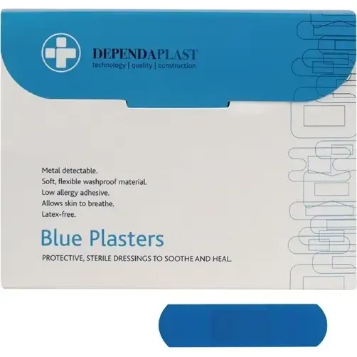 Dependaplast Blue Food Area Plasters 70mmx20mm 100 Pack