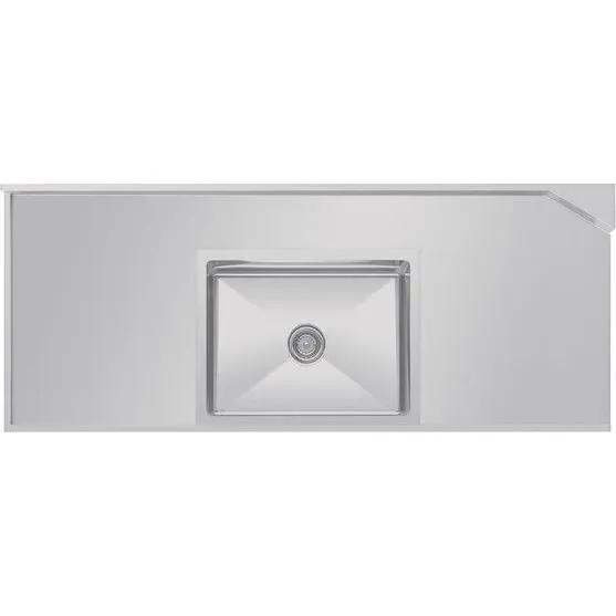 Vogue Dishwasher Inlet Table With Sink (90mm Outlet) - 1800x700x960mm L/H view 8