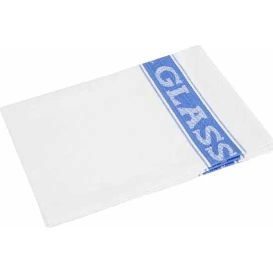Vogue Blue Glass Cloth - Size: 510(l) X 760(w)mm | 55% Linen And 45% Cotton