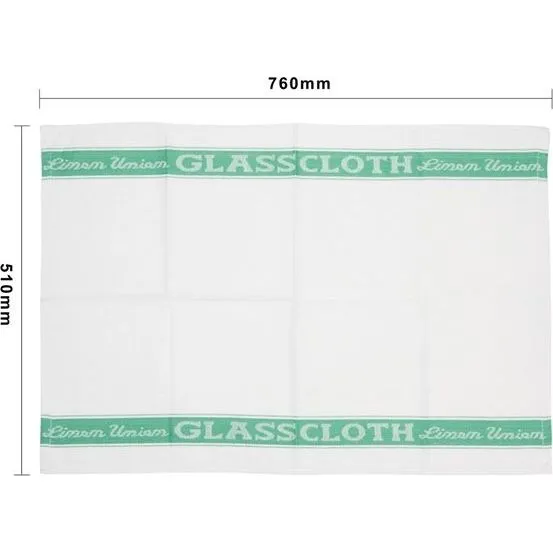 Vogue Glass Cloth Linen Union Green Border - 760x510mm 30x20" view 4