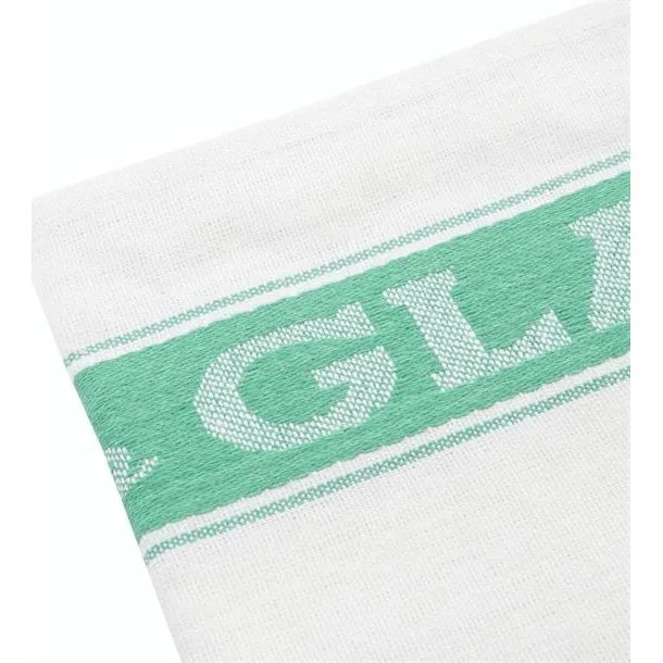 Vogue Glass Cloth Linen Union Green Border - 760x510mm 30x20" view 3