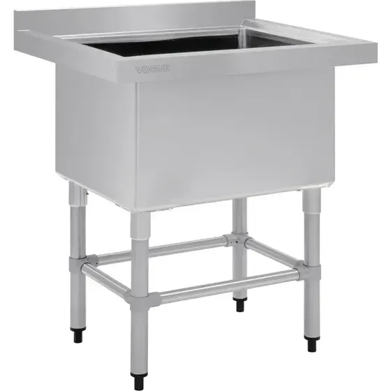 Vogue St/St Deep Pot Sink - 770mm (w) X 600mm (d)  (90mm Drain) view 3