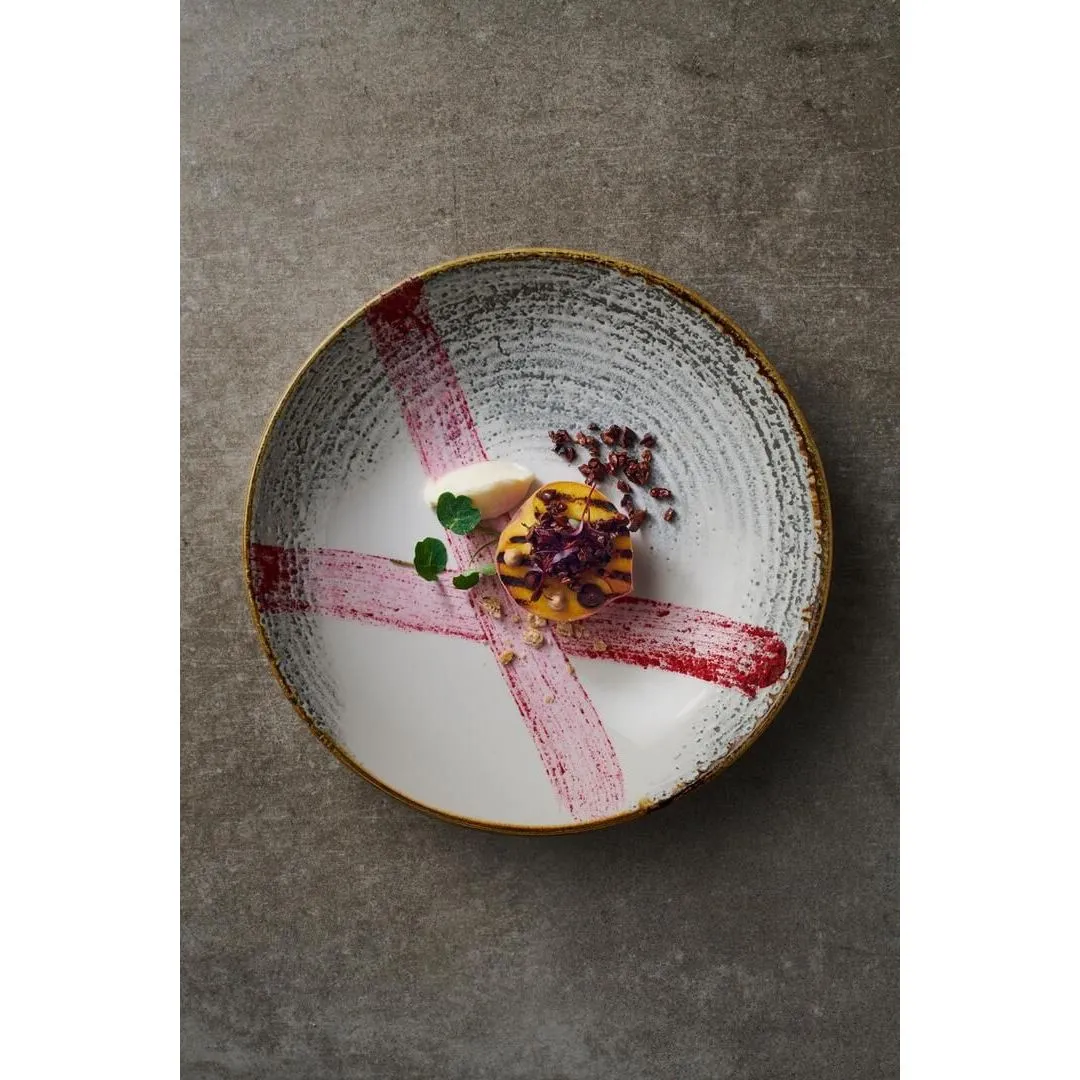 Accents Jasper Grey Round Coupe Plate