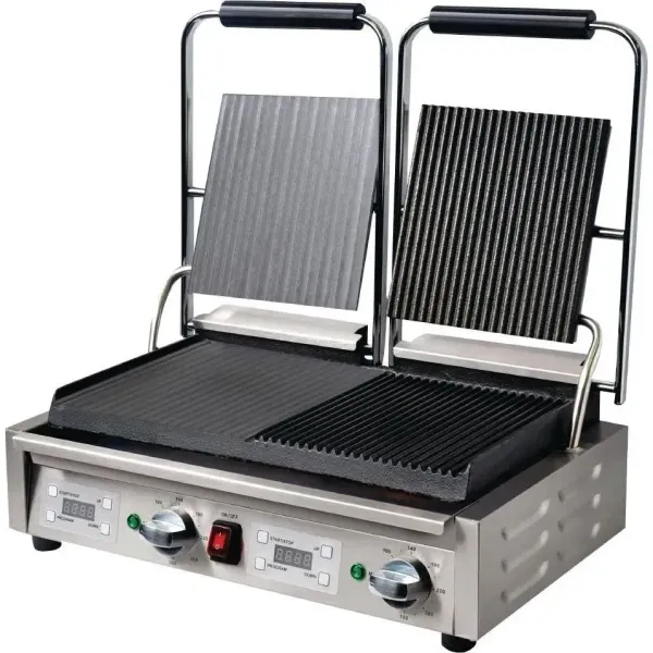 Apuro Contact Grill Double Flat Left/Ribbed Right