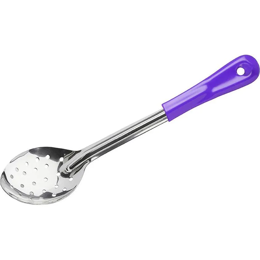 Basting Spoon Perforated Stainless Steel Purple Handle 330mm