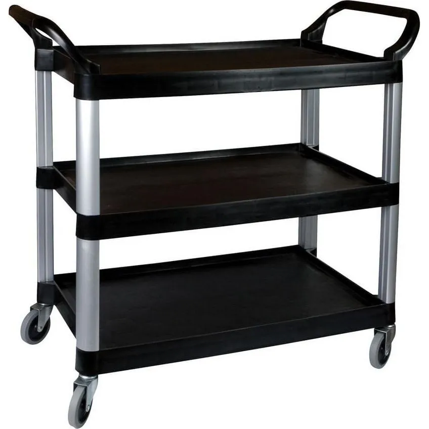 Black Utility Trolley - 3 Shelf