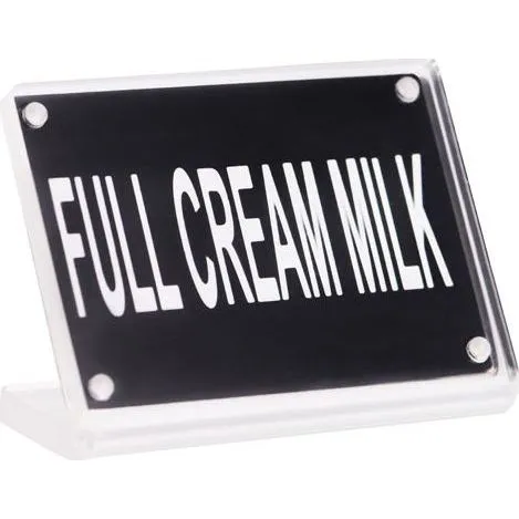 Buffet Sign- Acrylic W/S/S Magnet Plate "full Cream Mlk