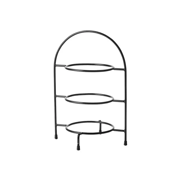 3-Tier Round Display Stand Black — 195x285x440mm