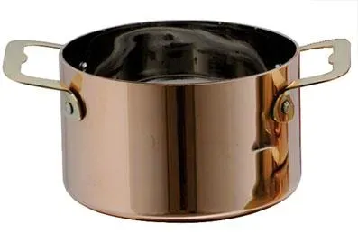 Chef Inox Miniature Casserole Copper W/Brass Hdl 90x45mm