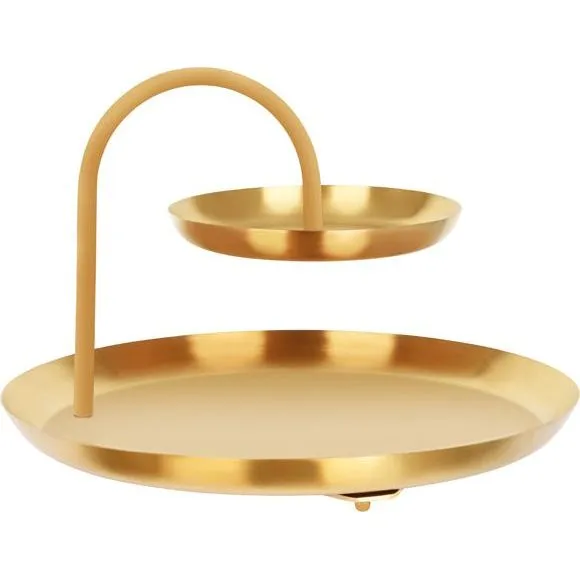 Chef Inox Round 2-Tier Seafood Stand S/S 360x360x240mm Brass