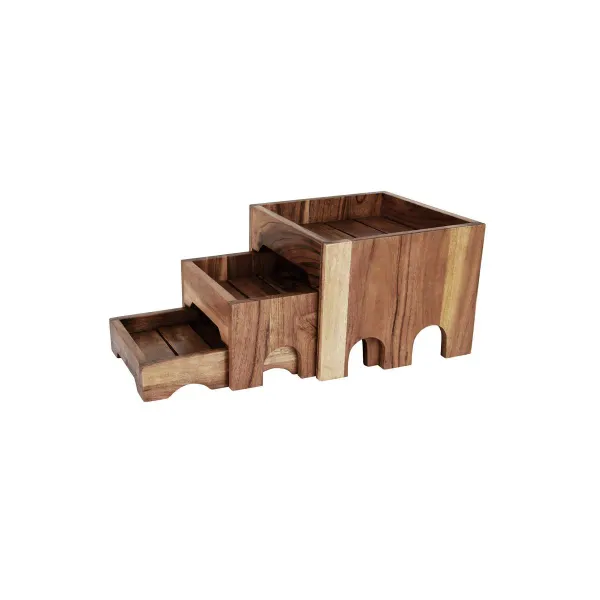 Buffet Riser Set 3 Tier Nesting Acacia