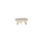 Display Stand Round White Melamine Wood Metal Legs — 200x90mm