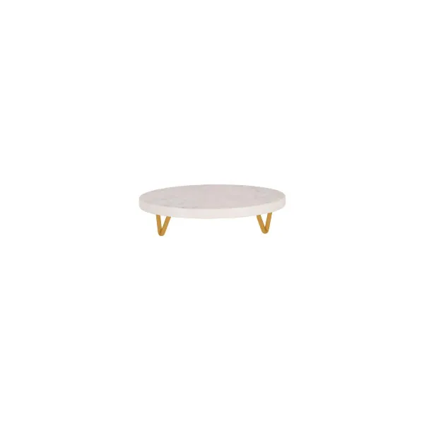 Chef Inox Serve Rnd Marble Display Stand Metal Legs 230x55mm