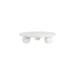 Chef Inox Serve Round Board Marble L/Ball Feet 350x85mm