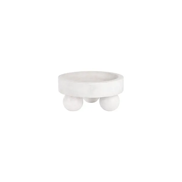 Chef Inox Serve Round Display Bowl Marble Ballfeet 250x118mm