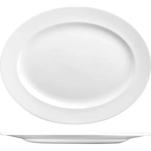 Oval Wide Rim Plate-365x293mm - White