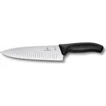 Cooks-Carving Knife, 20cm, Extra Wide fluted Blade, Classic - Black