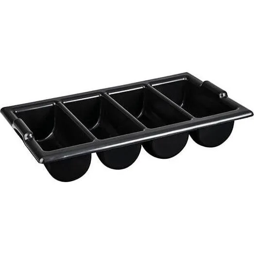 Cutlery Box - 4 Compartment Gastronorm Black 530 X 325 X 100mm