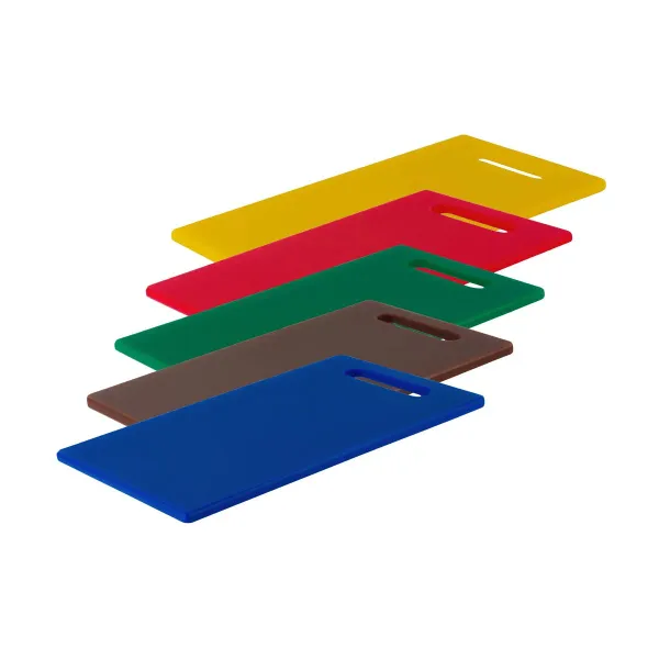 Cutting Board Polyethylene Coloured Set 5pc with Handle 450x300x12mm