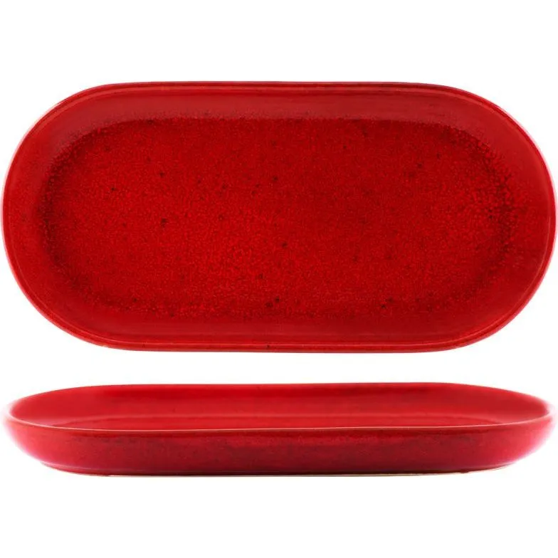 Tablekraft Artistica Oval Coupe Plate 300x140mm Reactive Red