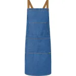 Denim Bib Apron With Pouch Pkt