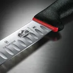 Fibrox Slaughter Knife, 25cm, Curved Narrow Blade, Fluted, Dual Grip