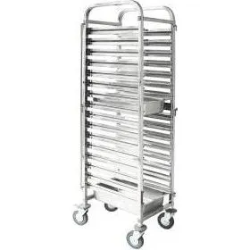 16 Tray Gastronorm Trolley Stainless Steel 380 X 550 X 1735 Mm