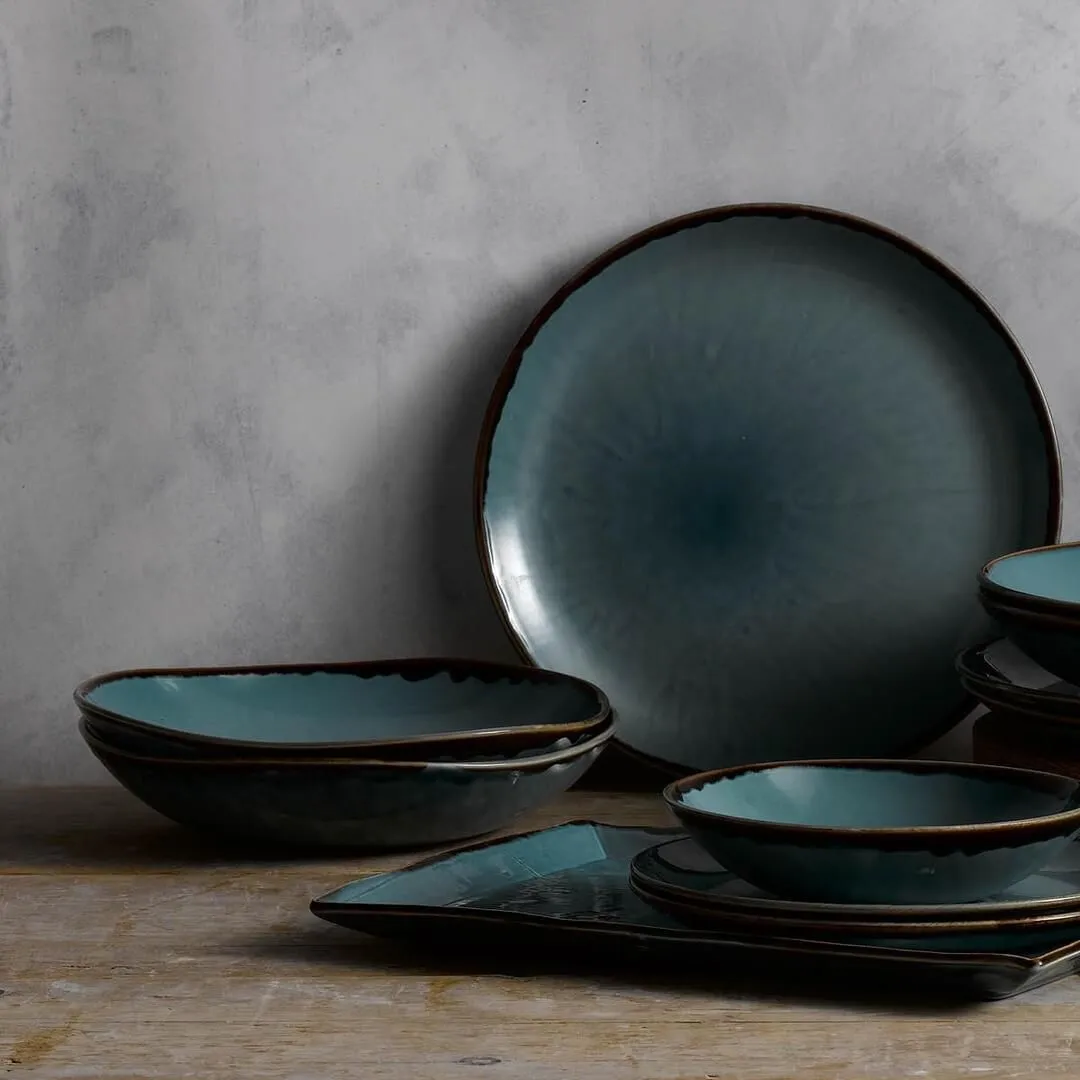 Harvest Blue Round Coupe Plate