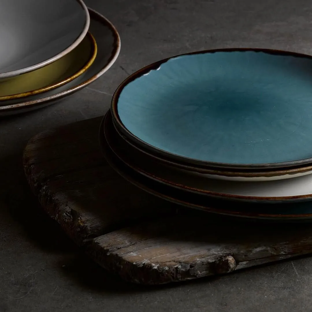 Harvest Blue Round Coupe Plate