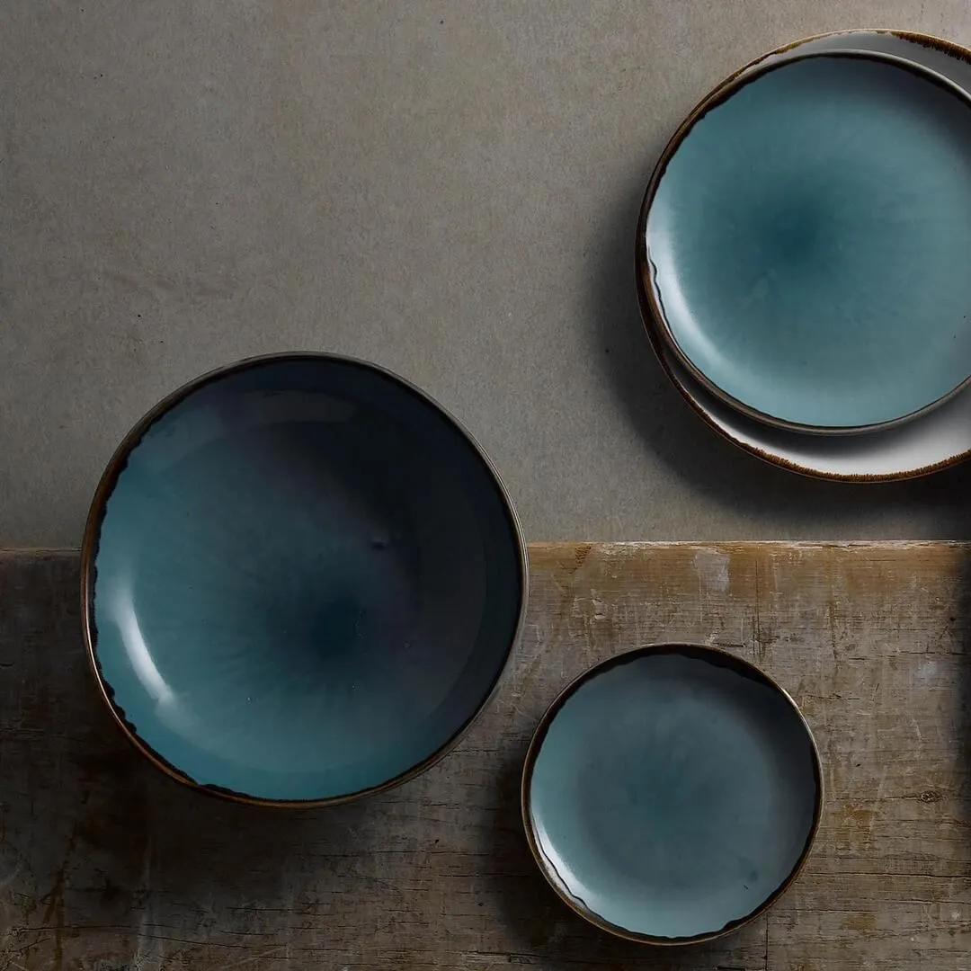 Harvest Blue Round Deep Coupe Plate