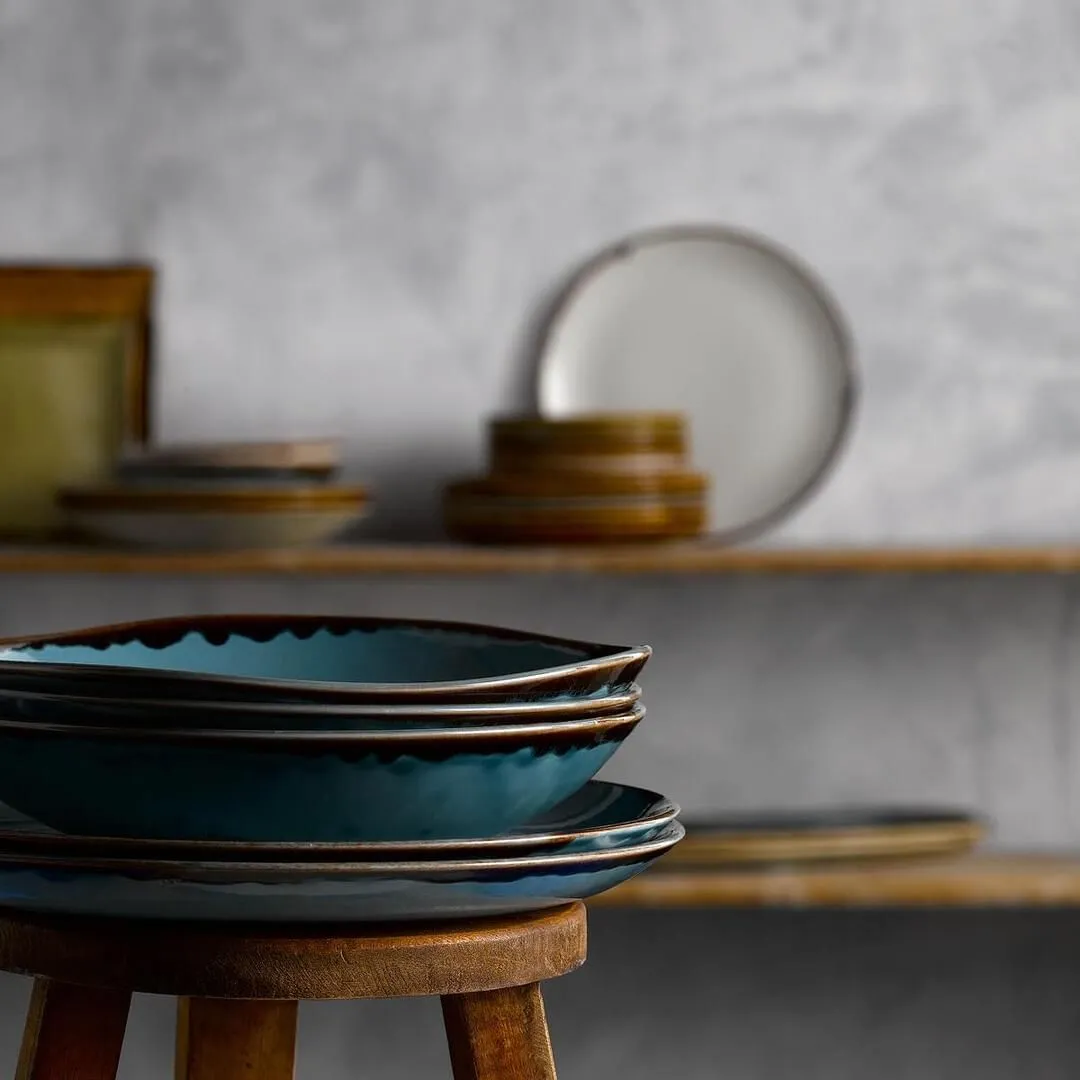 Harvest Blue Round Deep Coupe Plate