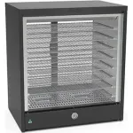 Heat 'n' Hold Food Warmer - Black Sliding Doors Display Side