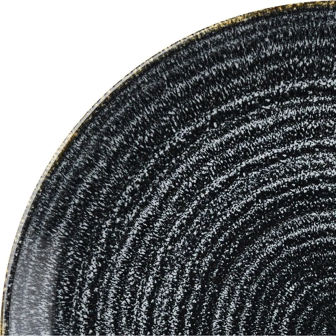 Homespun Charcoal Grey Round Coupe Plate