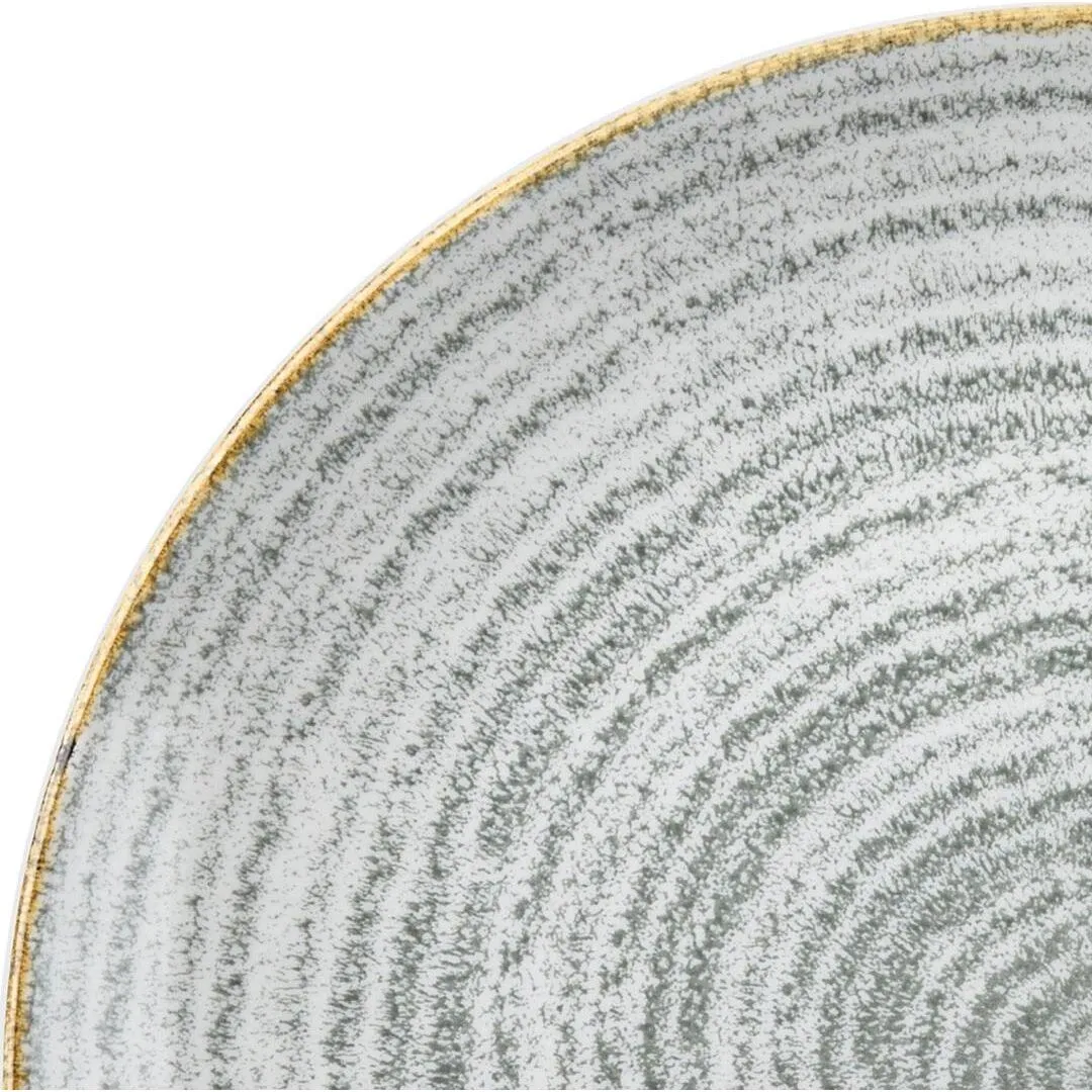 Homespun Stone Grey Round Coupe Plate