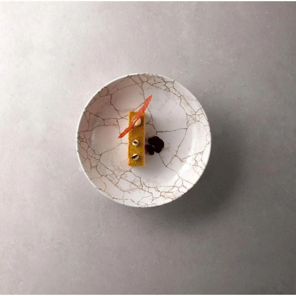 Kintsugi Agate Grey Round Coupe Bowl