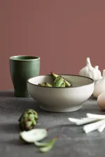 Mod Dusted White Round Bowl