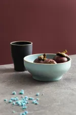 Mod Frosted Blue Round Bowl
