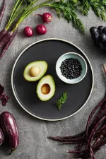 Mod Midnight Round Stackable Plate