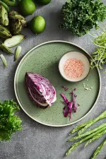 Mod Smokey Basil Round Stackable Plate