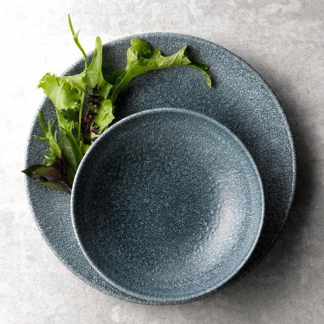 Raku Topaz Blue Round Coupe Bowl