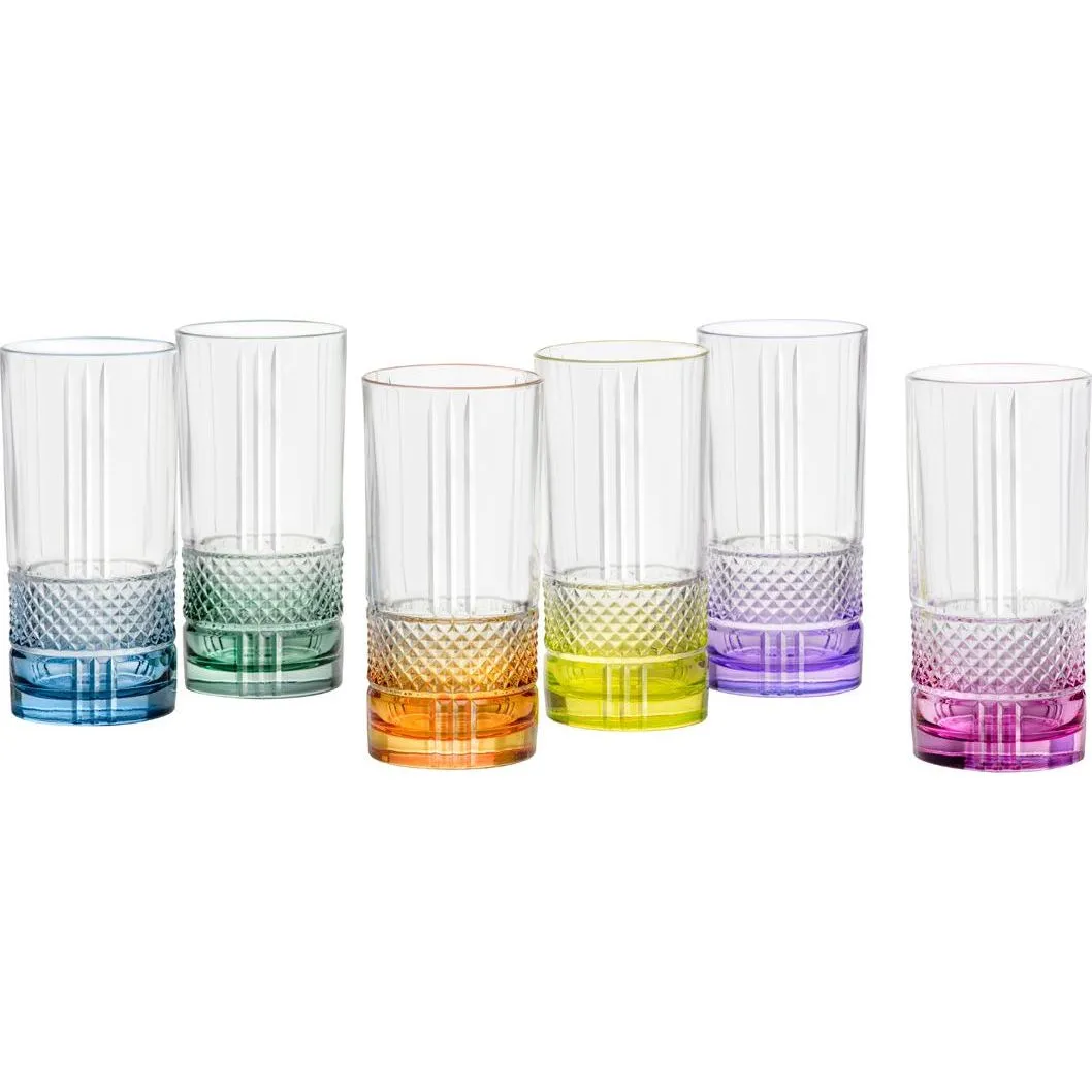 Rcr Brillante Highball 370ml Assorted 6pc Set  (27626020206)