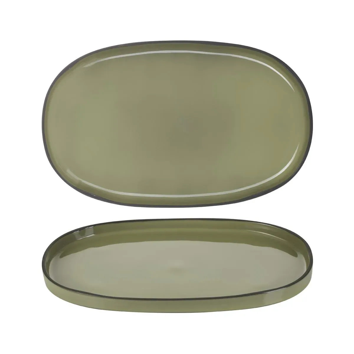 Revol Caractere Oval Service Plate 355x218mm Cardamon