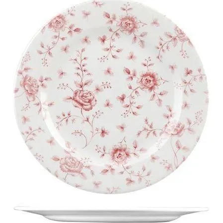 Round Plate-305mm Ø - Cranberry Rose Chintz