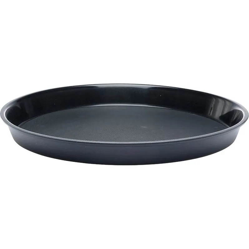Round Bar Tray Non-Slip PP Black 360x39mm