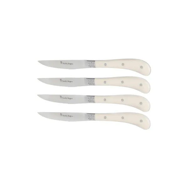 Stanley Rogers Pistol Grip Steak Knife Set Ss/Cream 4pc230mm