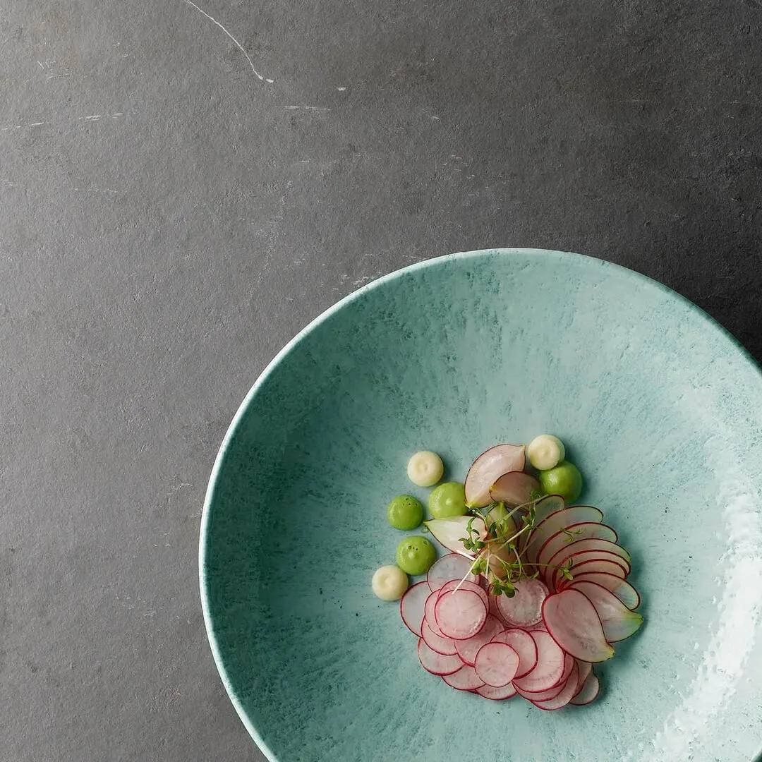 Stone Aquamarine Round Coupe Plate