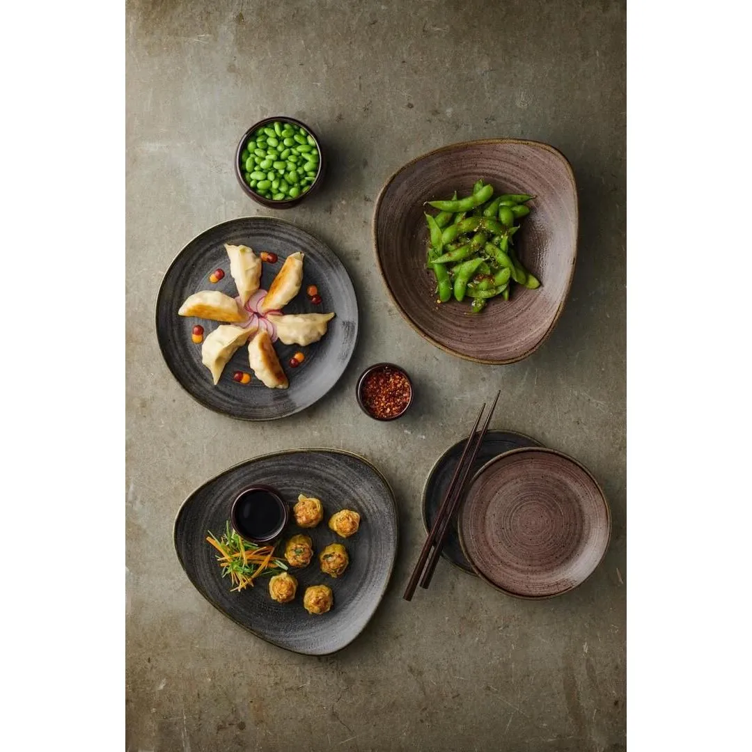 Stonecast Raw Black Round Coupe Plate