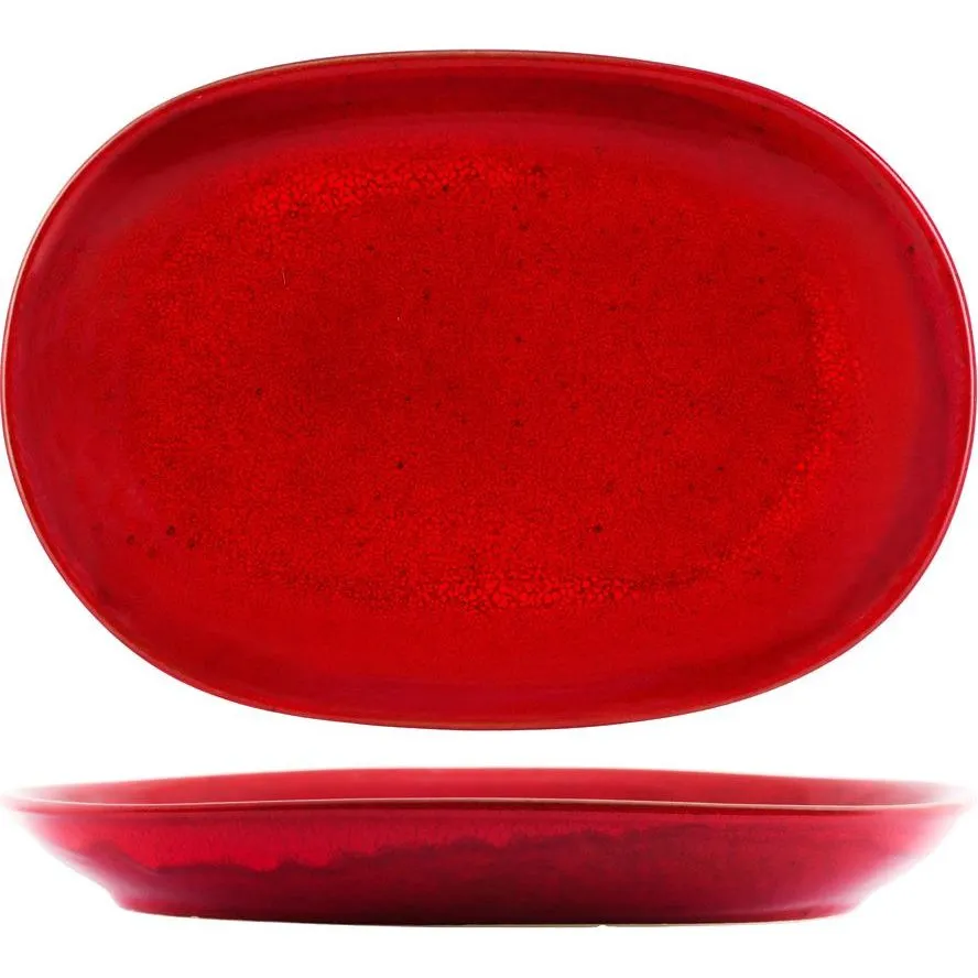 Tablekraft Artistica Oval Platter 305x210mm Reactive Red