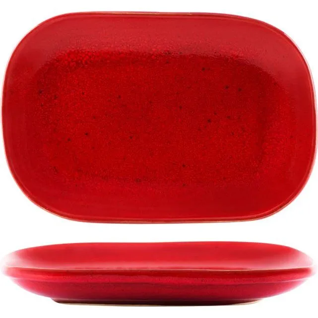 Tablekraft Artistica Rect Coupe Plate 240x160x25mm React Red