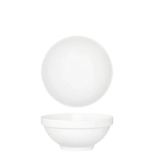 Bowl Round Footed Stack Rim White — 150x65mm